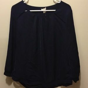 NWT J Crew navy blue blouse with detailing
