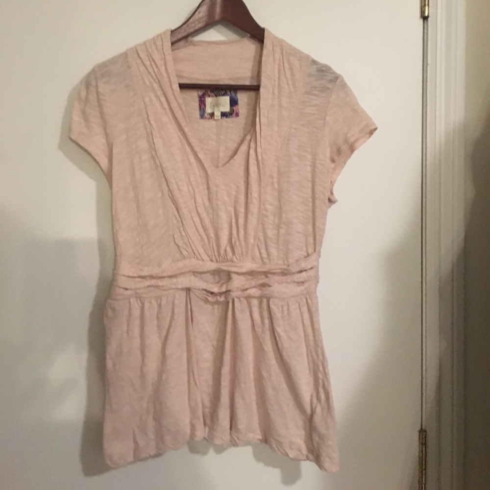 Anthropologie Blush Pink Cotton Top