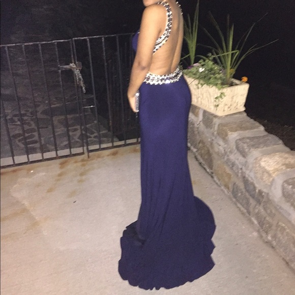 Jovani Open Back Leg Slit Dress - Picture 1 of 4