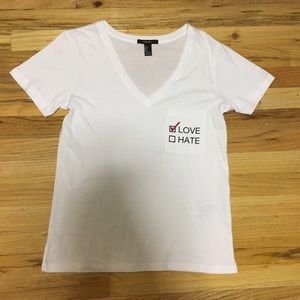 NWOT LOVE/HATE V-NECK SHORT SLEEVE TEE