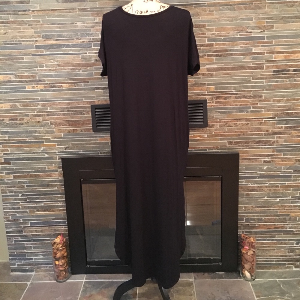 Black Loose Fit Boyfriend Tee Maxi Dress - Picture 5 of 5