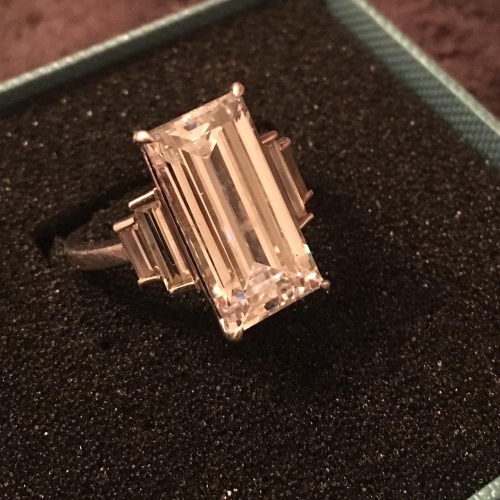 Elegant Cubic Zirconia Sterling Silver Ring