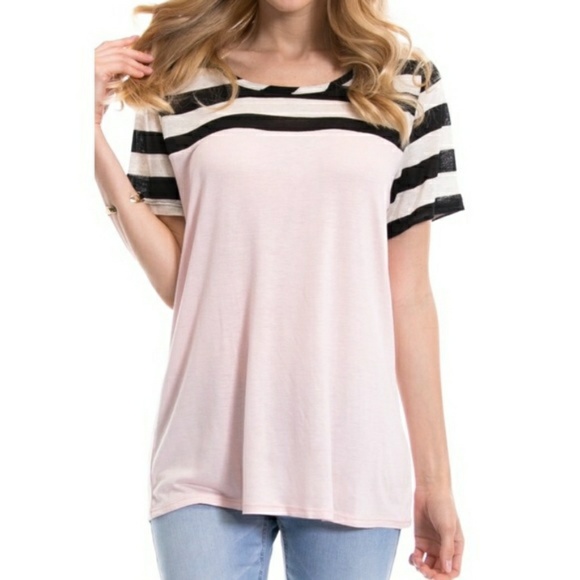 NWT PINK STRIPED TOP - Picture 3 of 4