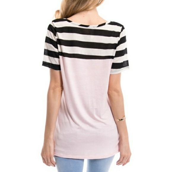NWT PINK STRIPED TOP - Picture 4 of 4