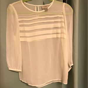 LOFT Sheer pleated blouse