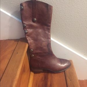 Brown riding boots