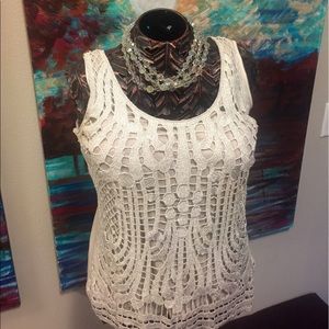 Silver Crocheted Tank