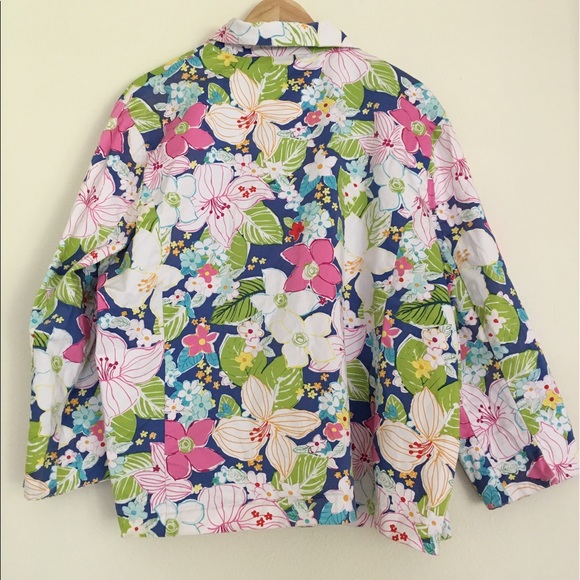 3 for $12 ❄️ 2x Floral Print Cotton Stretch Blazer - Picture 3 of 3