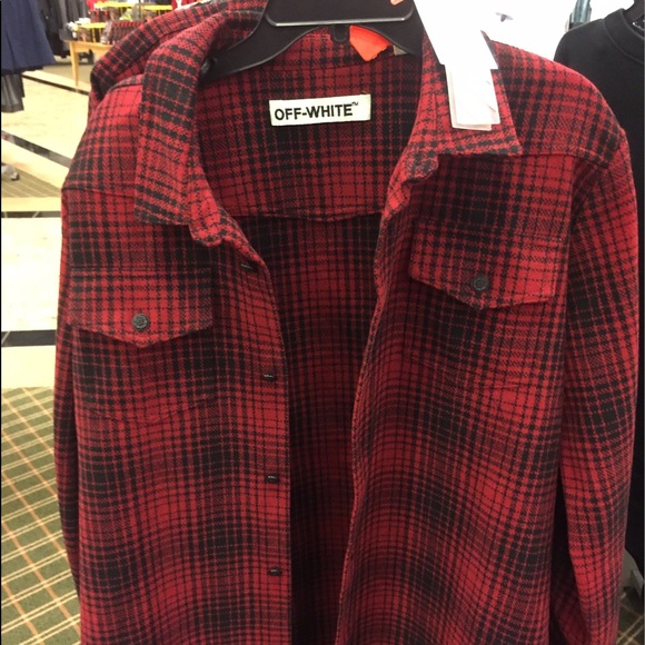 Off-White Red Tartan Shirt *LIMITED TIME ONLY* - Picture 2 of 5