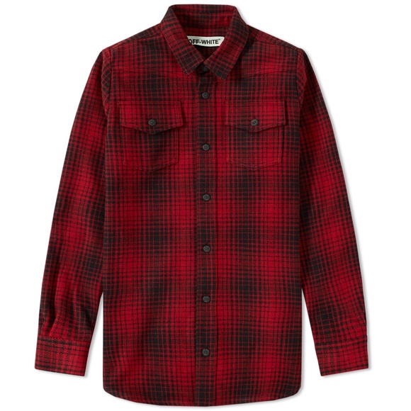 Off-White Red Tartan Shirt *LIMITED TIME ONLY* - Picture 3 of 5