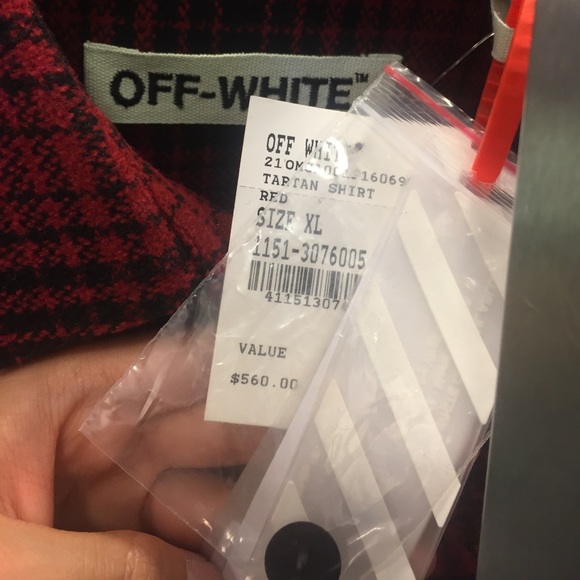 Off-White Red Tartan Shirt *LIMITED TIME ONLY* - Picture 5 of 5