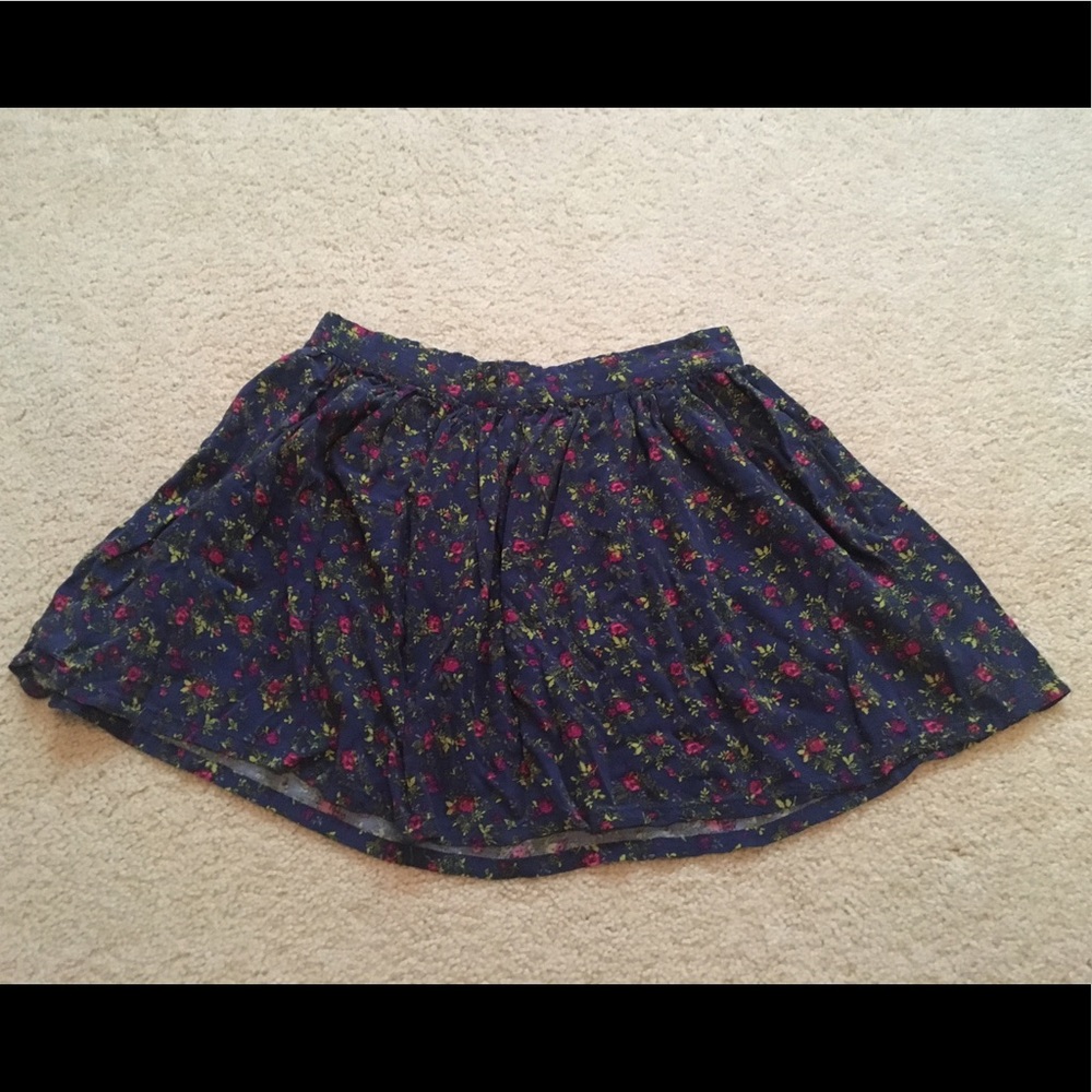 Blue Floral Skirt