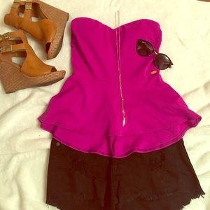 Magenta Strapless Top 🦄