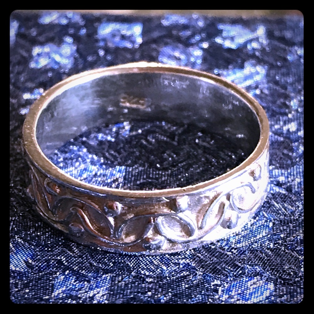 Sterling Silver Decorative Scroll Ring - image 1