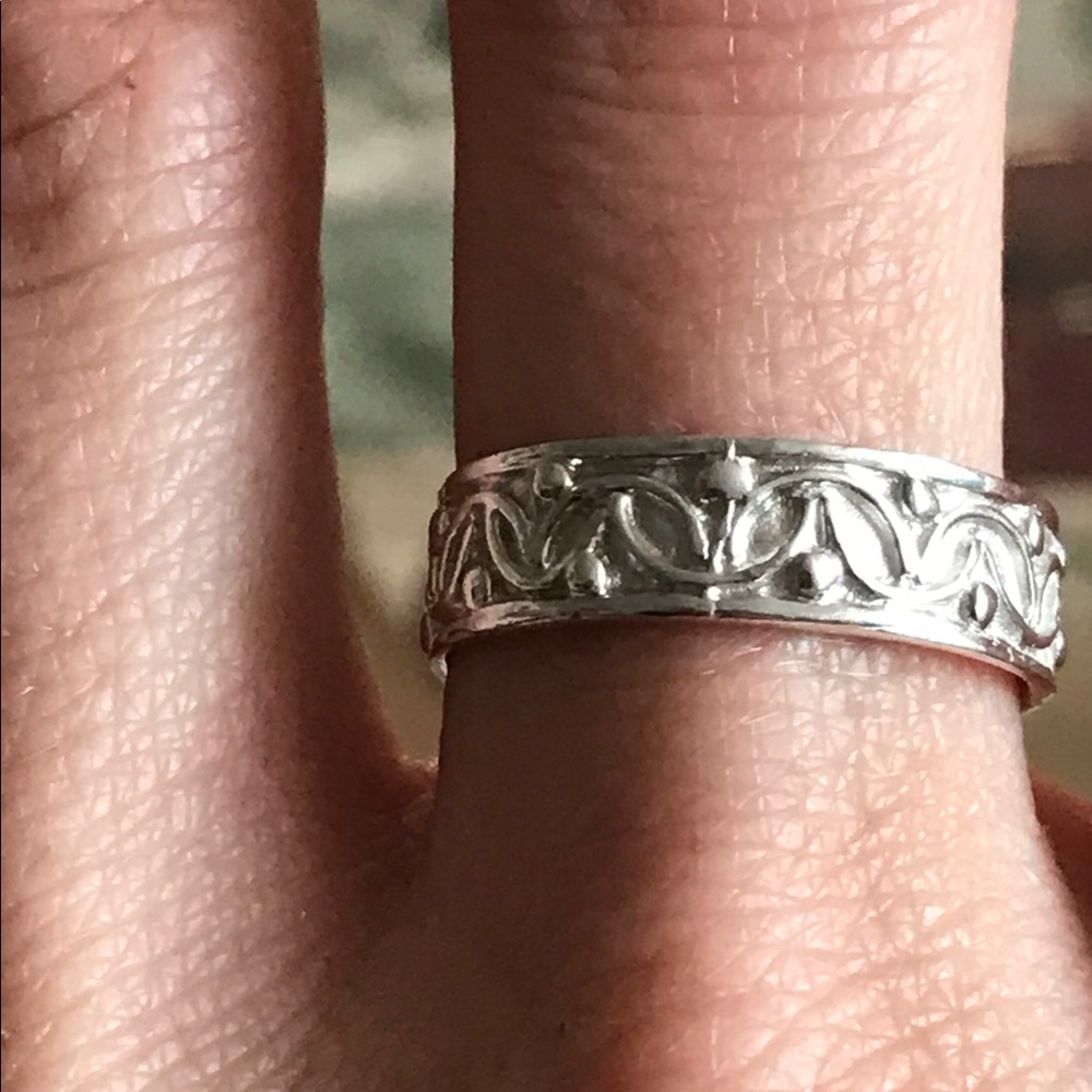 Sterling Silver Decorative Scroll Ring - image 3
