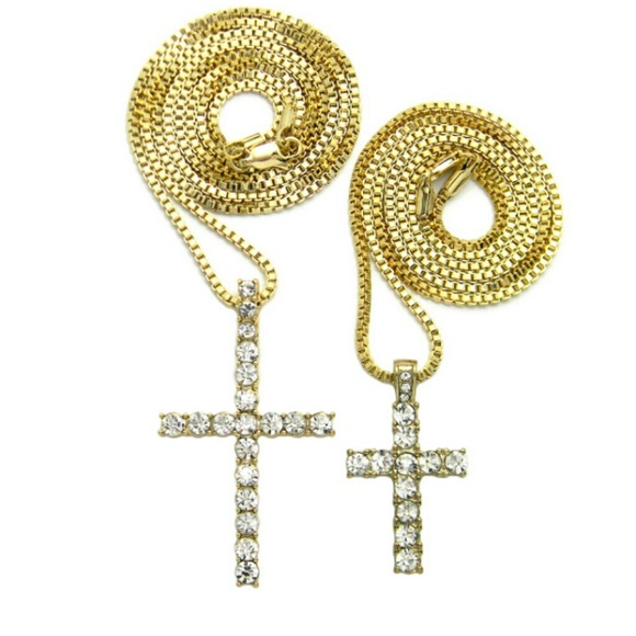 14K Gold plated iced out chains combo