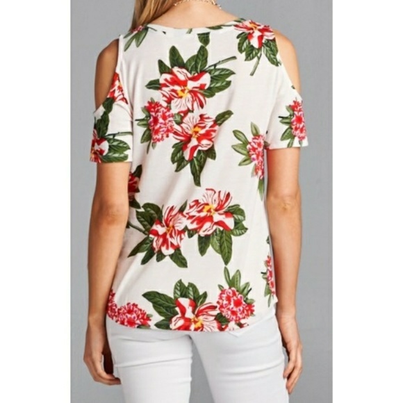 NWT FLORAL OFF SHOULDER TOP - Picture 2 of 5