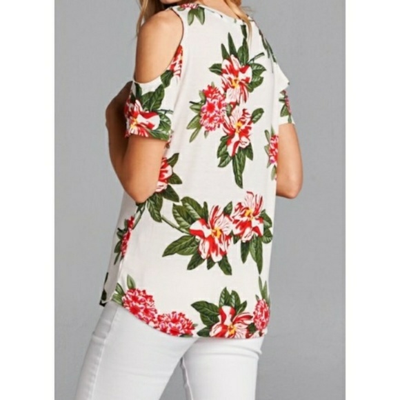 NWT FLORAL OFF SHOULDER TOP - Picture 4 of 5