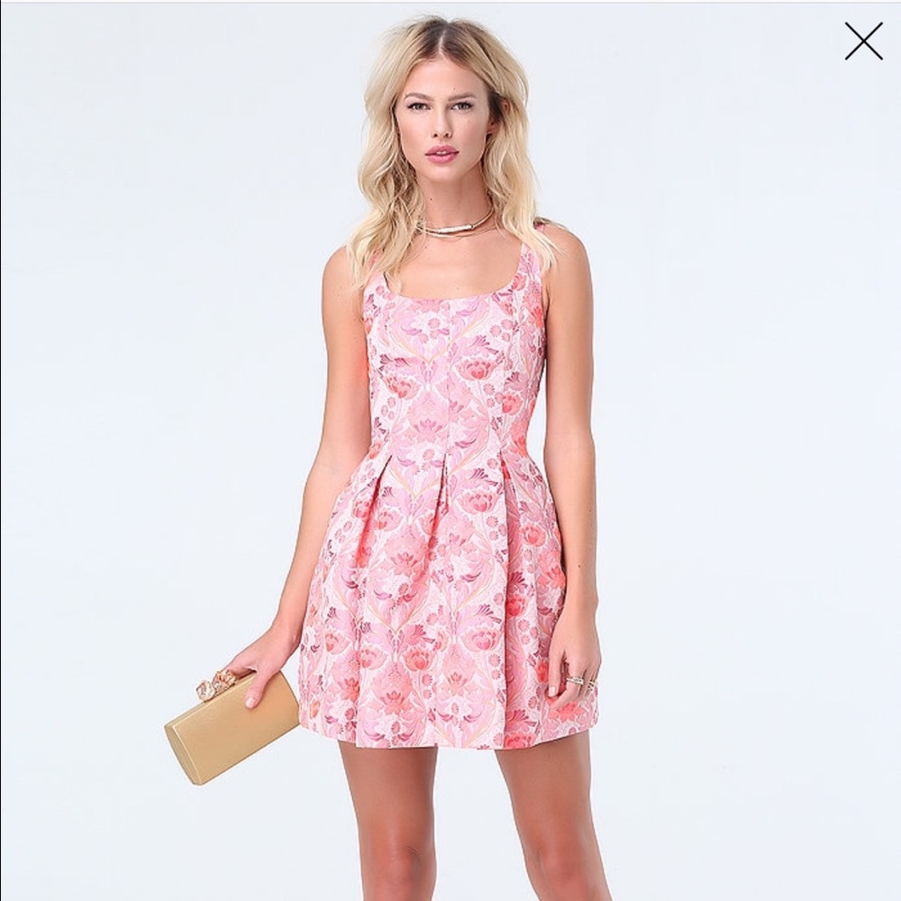 FLORAL JACQUARD DOME DRESS