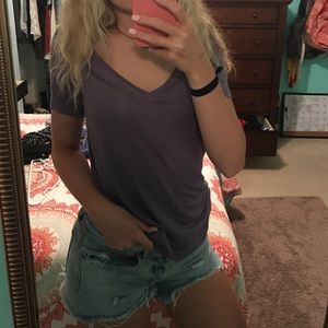 Purple deep v-neck tshirt