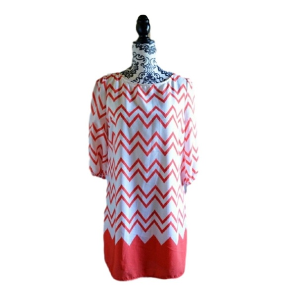 Pink Owl Dresses & Skirts - Chevron Print Dress Women's Size Medium