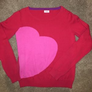 Mossimo red pink heart sweater