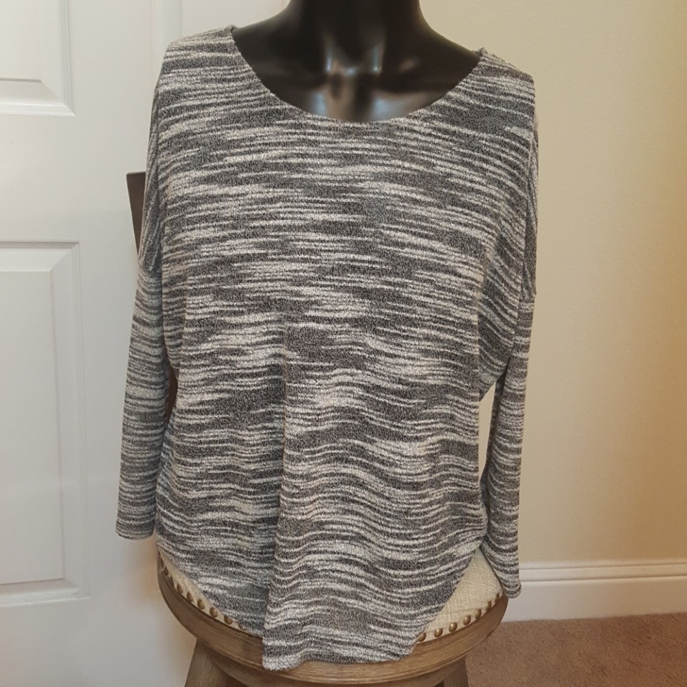 Silver and gray top