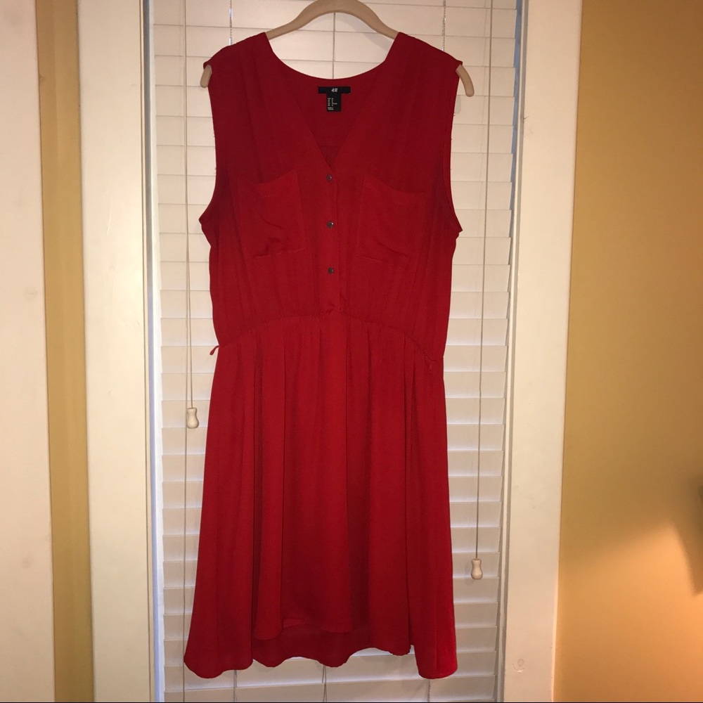 H&M Sleeveless Above The Knee Red Dress Size 12.