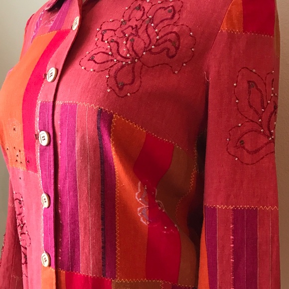 Alfred Dunner Jacket Blazer Linen Blend Sz 12P - Picture 2 of 4