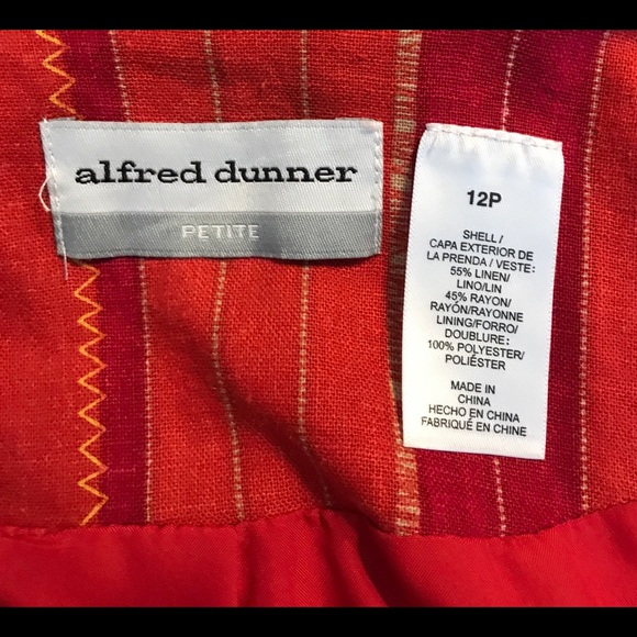 Alfred Dunner Jacket Blazer Linen Blend Sz 12P - Picture 4 of 4
