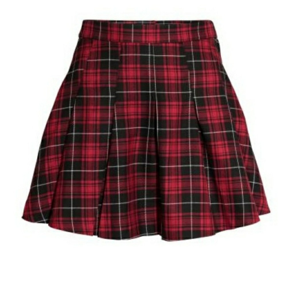 H&M pleated plaid skirt