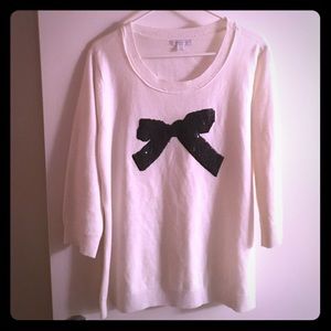 NWOT New York & Company Sweater with Sequin Bow