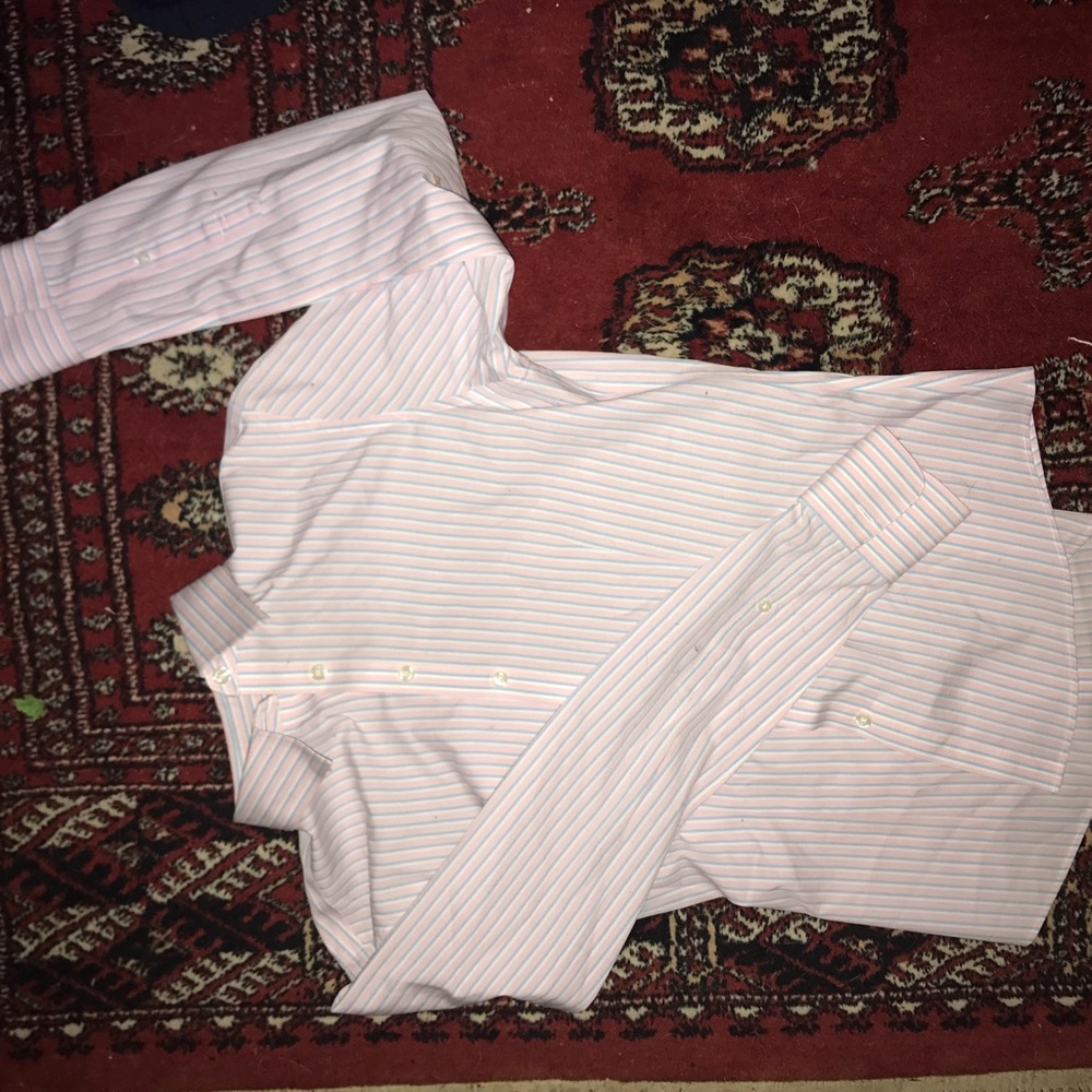 🆕BrooksBrothers Fitted Shirts Pink/Blue/Stripe - Picture 5 of 6