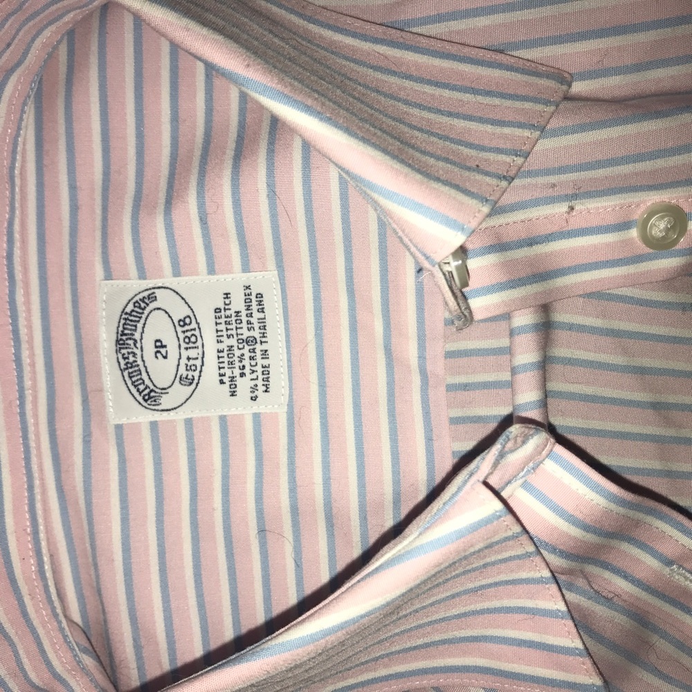 🆕BrooksBrothers Fitted Shirts Pink/Blue/Stripe - Picture 6 of 6
