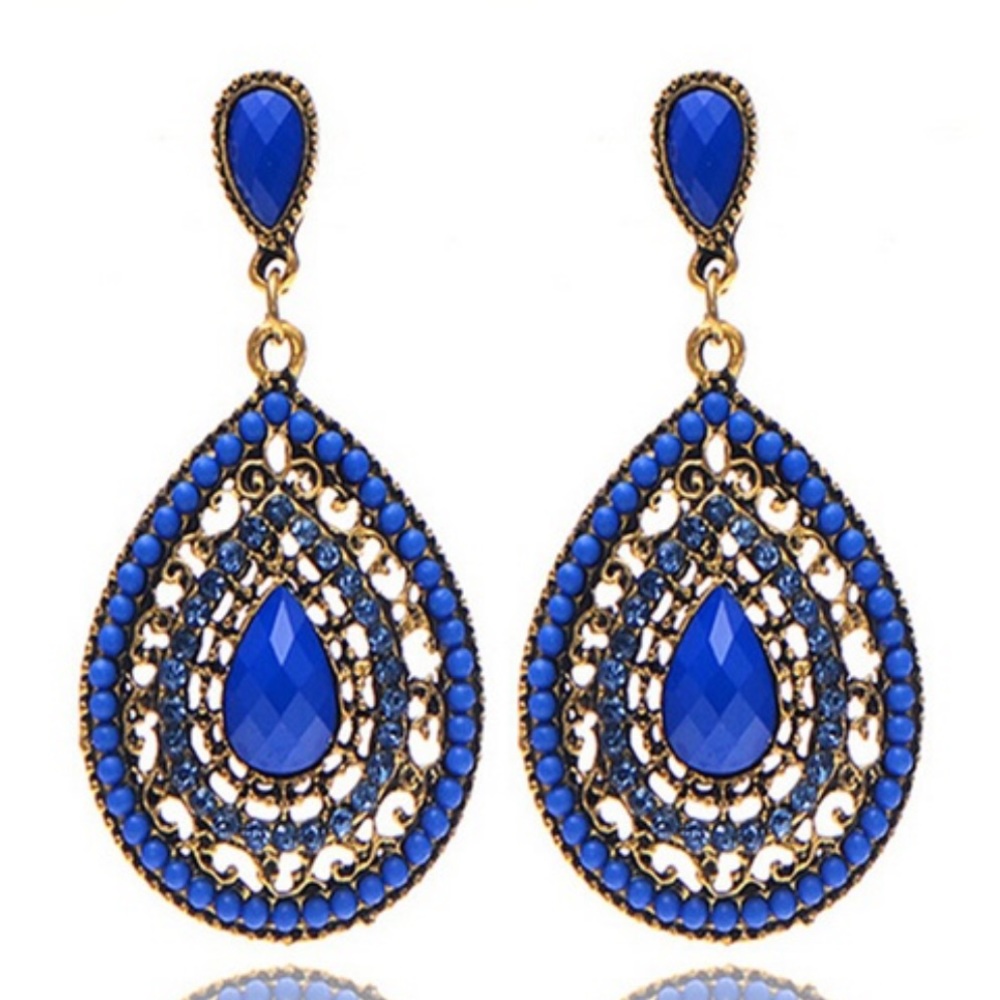 🌺GEM DROP EARRINGS ▪️BLUE 🌺