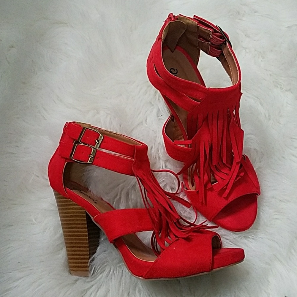 Red stylish heels