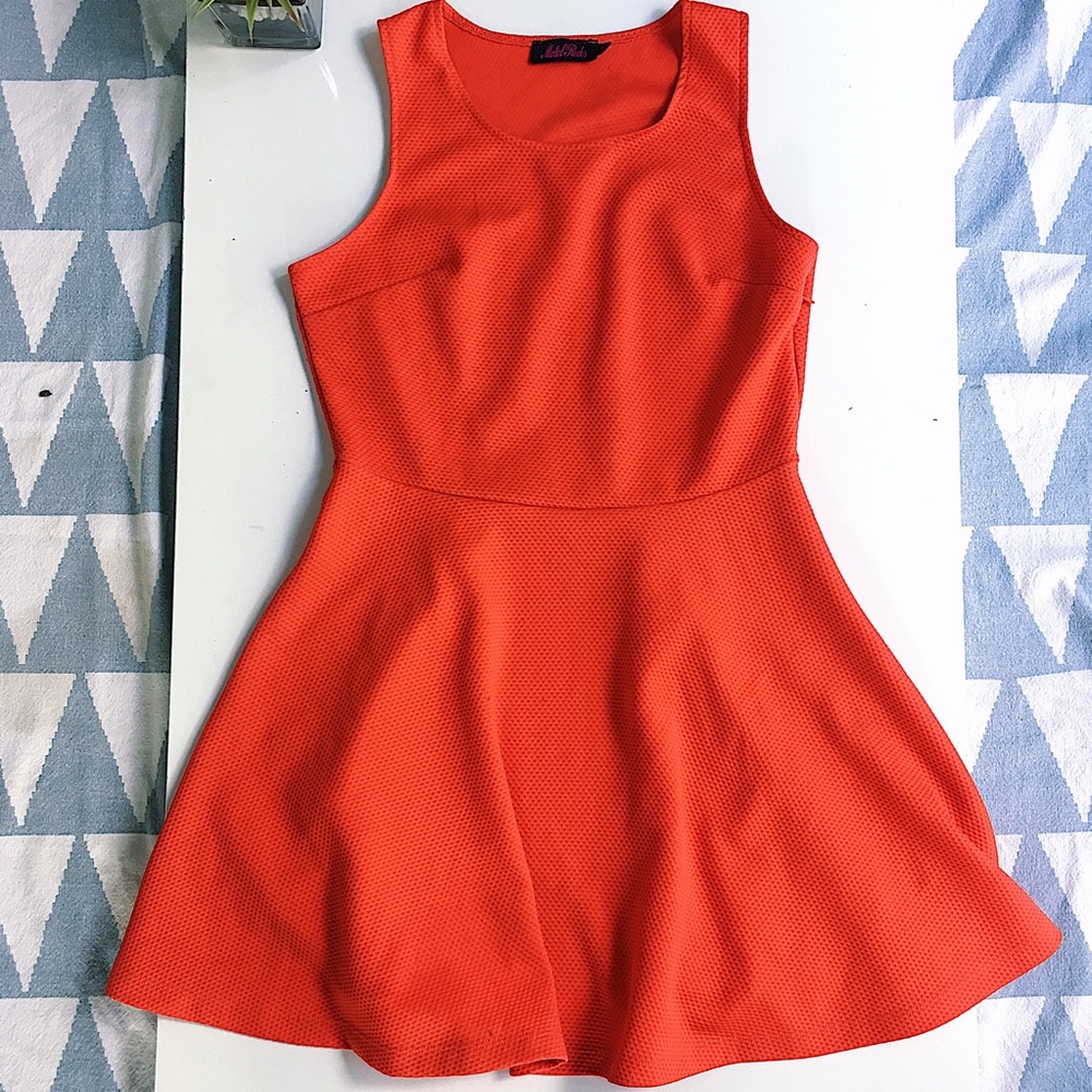 Motel Rocks Red Skater Dress Large