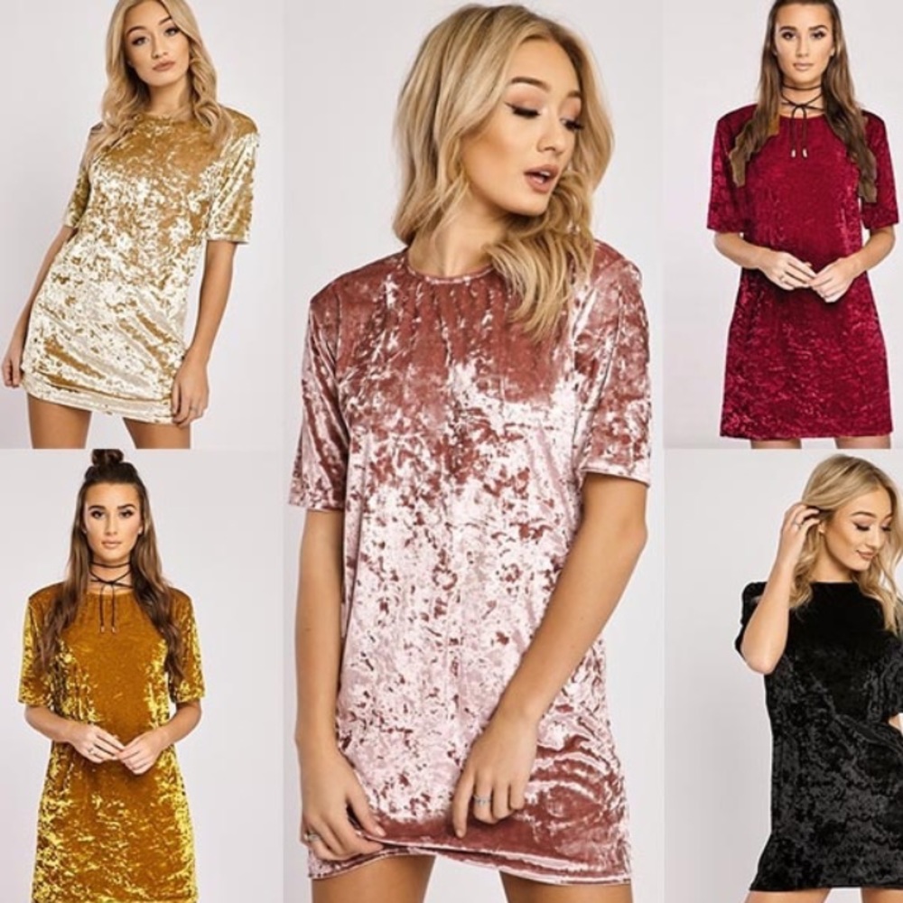 Velour Velvet Rose Pink Dress
