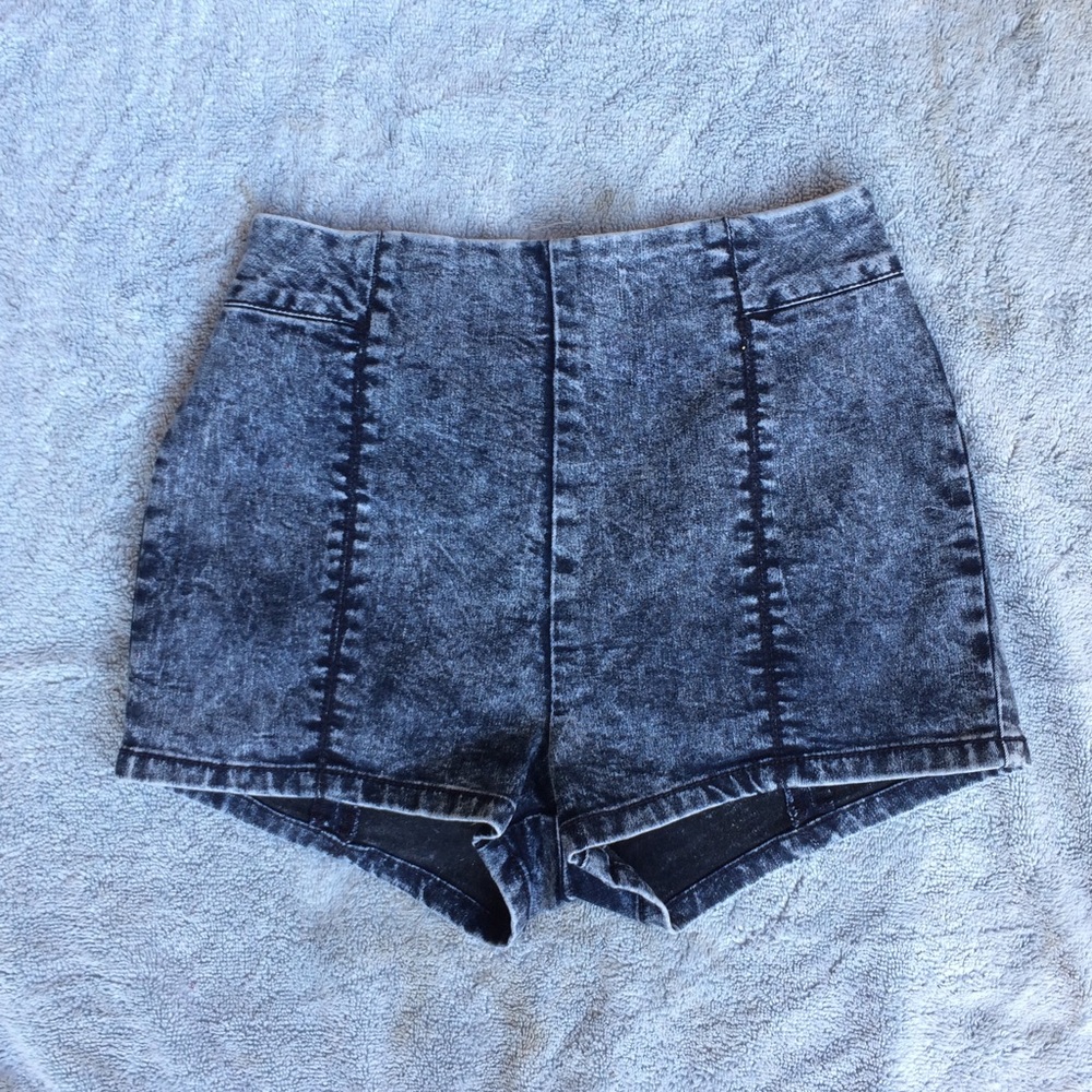 SALE High Rise Acid Wash Jean Shorts