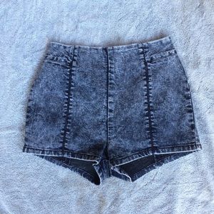 SALE High Rise Acid Wash Jean Shorts