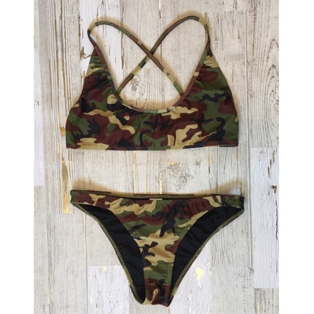 ✨The Kylie Camo Bikini-Green Woodland - Picture 1 of 8