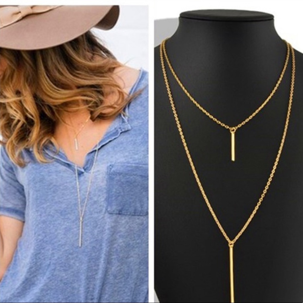 🌺 TWO TIER FASHION STRAND NECKLACE ▪️GOLD 🌺