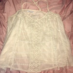 American Eagle - Cream Lace Tank Tank Blouse