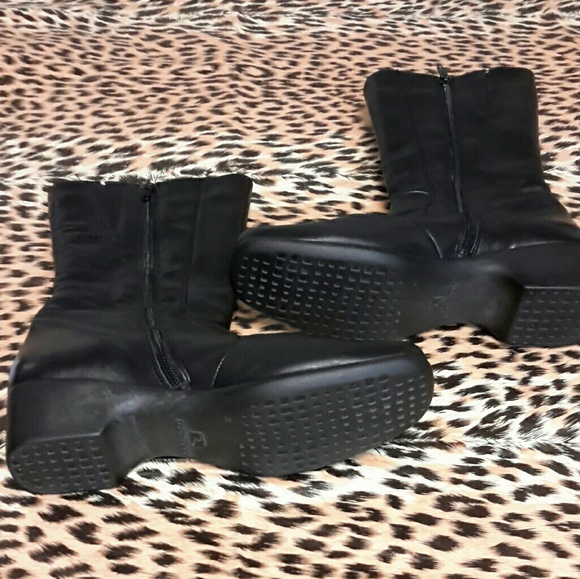 Black boots leather calve high - Picture 2 of 7