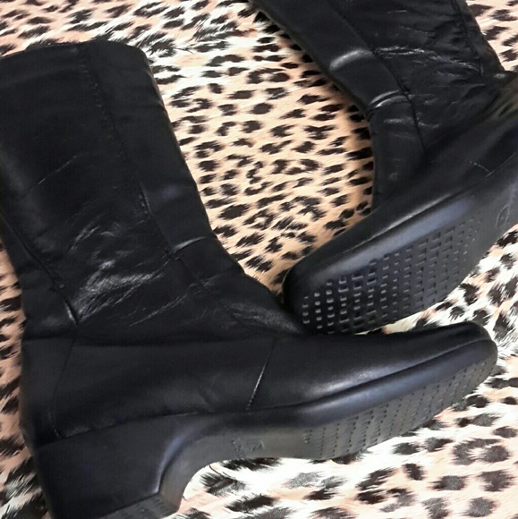 Black boots leather calve high - Picture 3 of 7