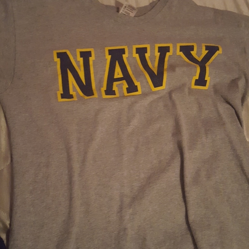 Short sleeved navy shirt