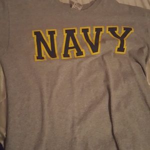 Short sleeved navy shirt