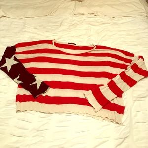 Brandy Melville American flag sweater