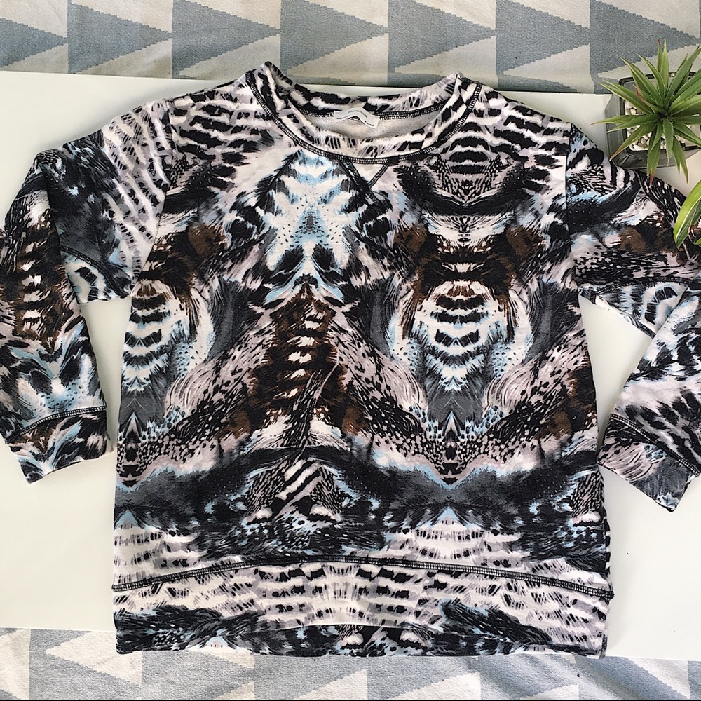 Zara W&B Collection Abstract Printed Sweatshirt M