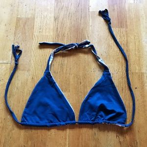 Reversible Blue Triangle Bikini Top